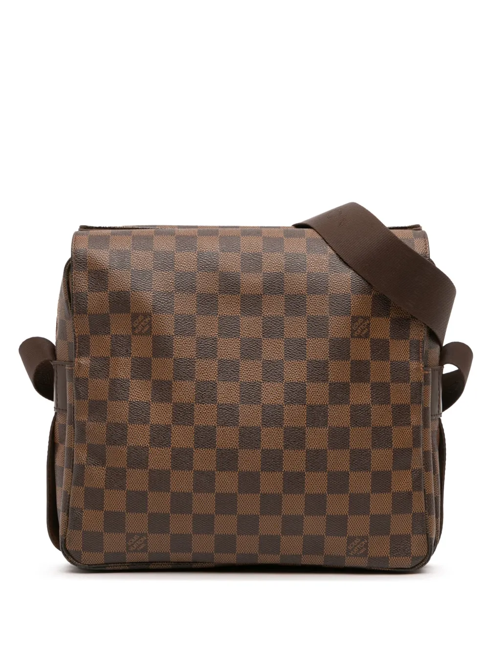 Pre-owned Louis Vuitton 2009 Damier Ebene Naviglio Crossbody Bag In Brown