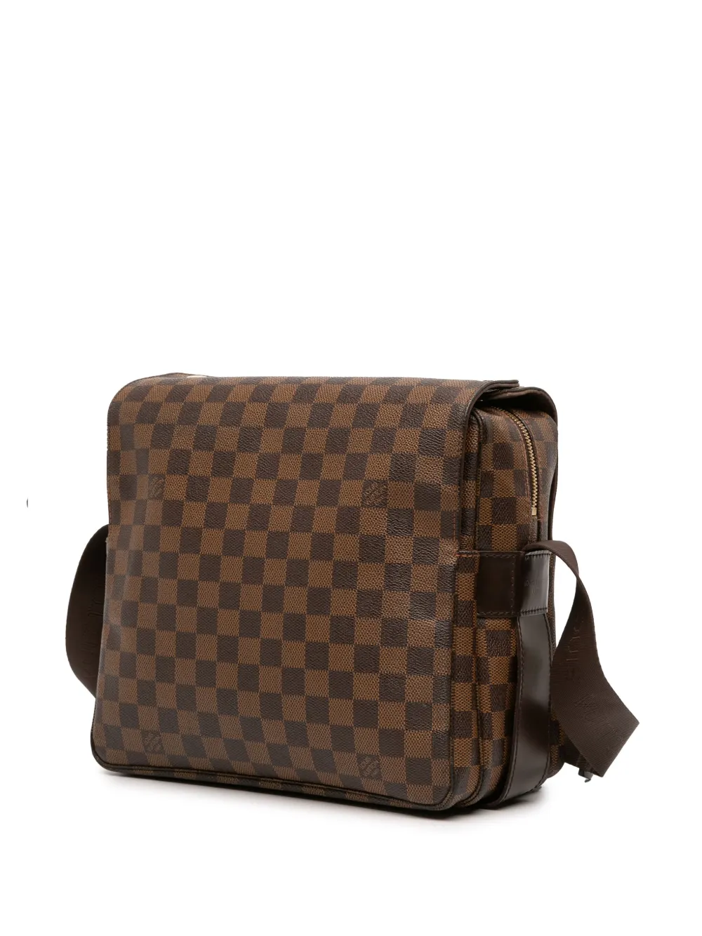 Pre-owned Louis Vuitton 2009 Damier Ebene Naviglio Crossbody Bag In Brown