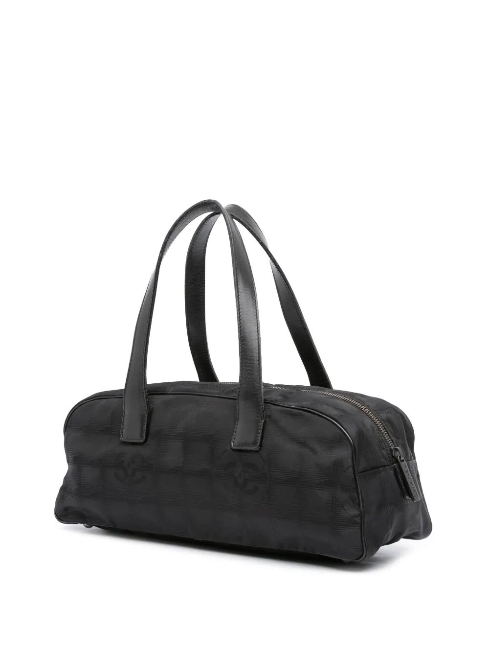 Pre-owned Chanel 2002-2003 New Travel Line Nylon Handbag In Black