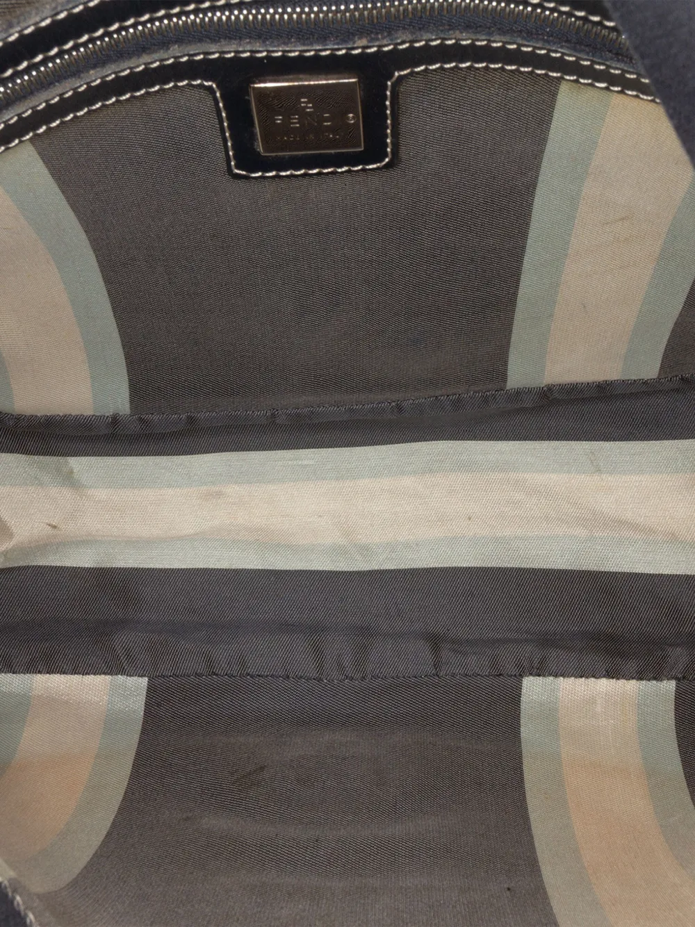 Pre-owned Fendi 2000-2010 Canvas Ff Marble Mamma Forever Shoulder Bag In Blue