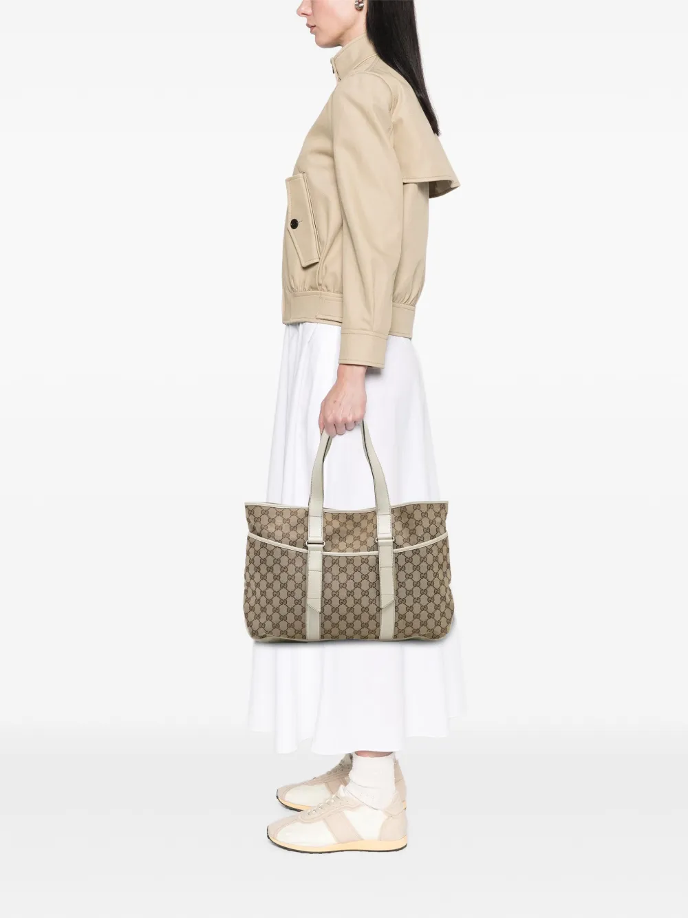 Pre-owned Gucci 2000-2015 Gg Canvas Tote Bag In Brown