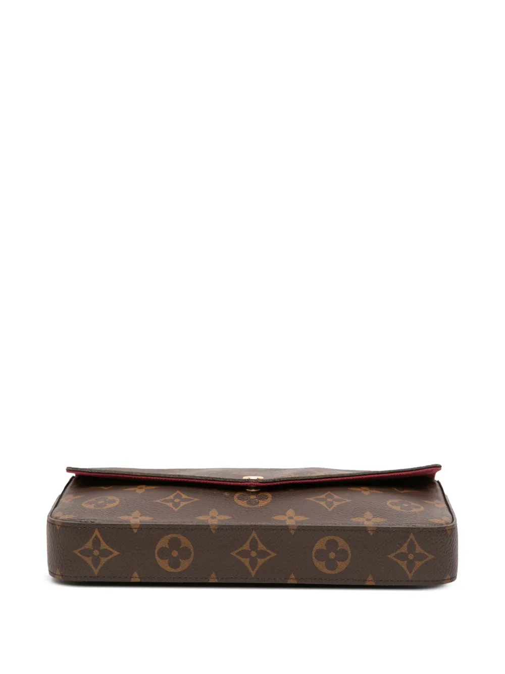 Pre-owned Louis Vuitton 2021-2025 Monogram Pochette Felicie Crossbody Bag In Brown