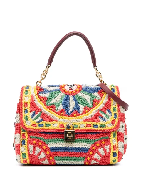 Dolce & Gabbana Pre-Owned 2010-2025 Raffia Crochet Sicilian Cart Miss Sicily satchel