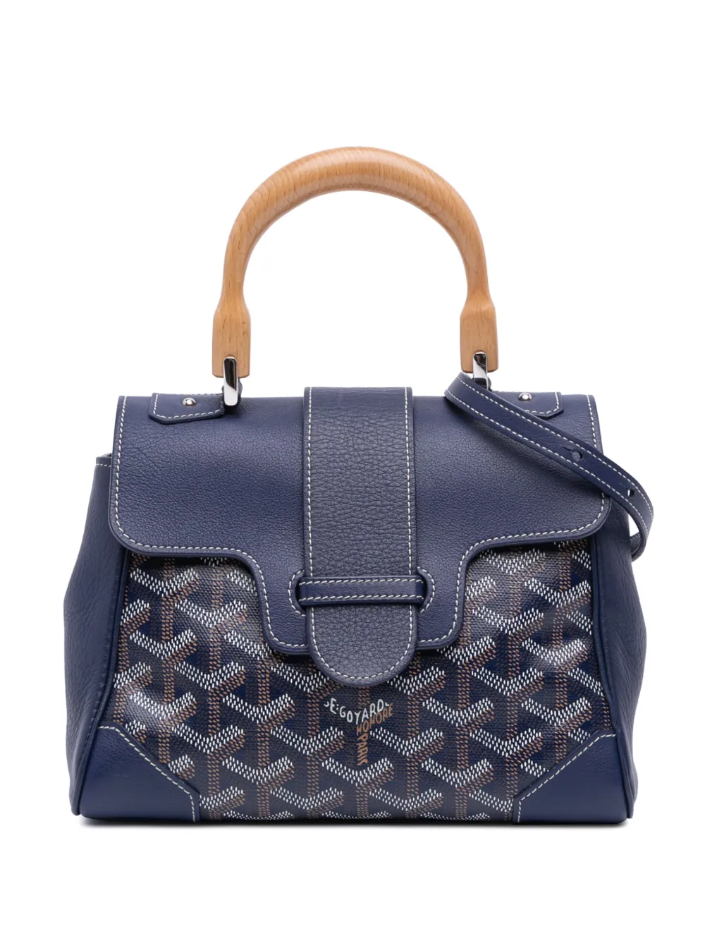 Pre-owned Goyard 2018 Mini Ine Saigon Souple Satchel In Blue