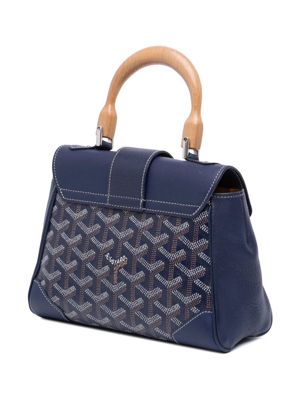 Pre-owned Goyard 2018 Mini Ine Saigon Souple Satchel In Blue