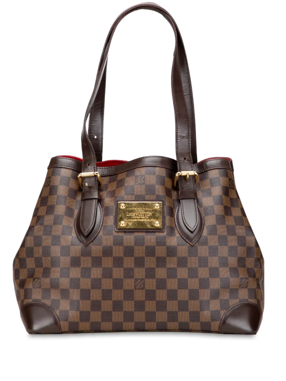 Pre-owned Louis Vuitton 2003-2014 Damier Ebene Hampstead Mm Tote Bag In Brown