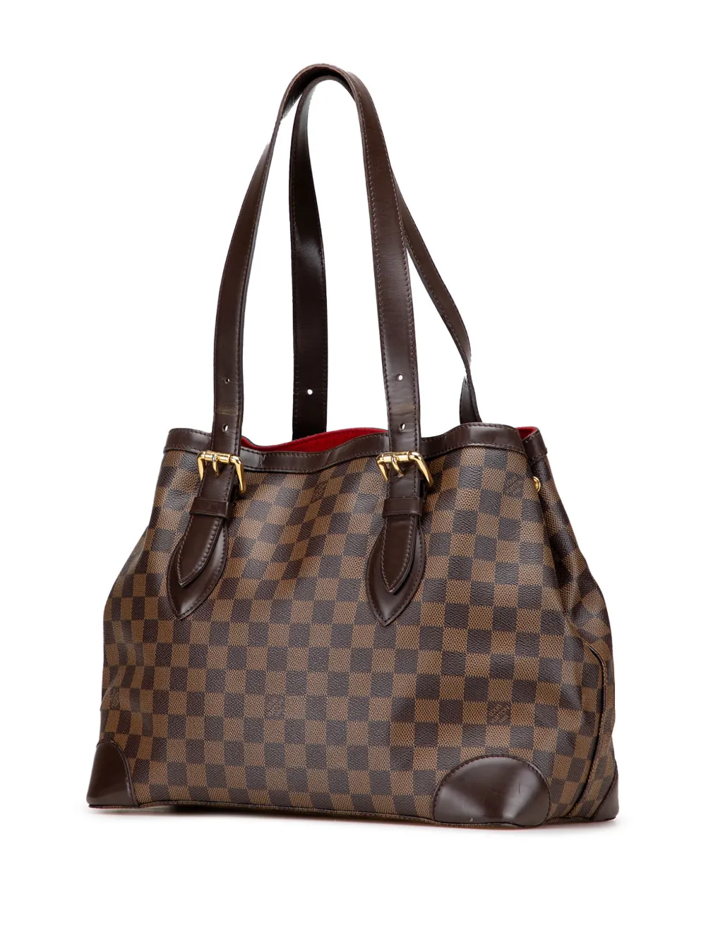 Pre-owned Louis Vuitton 2003-2014 Damier Ebene Hampstead Mm Tote Bag In Brown