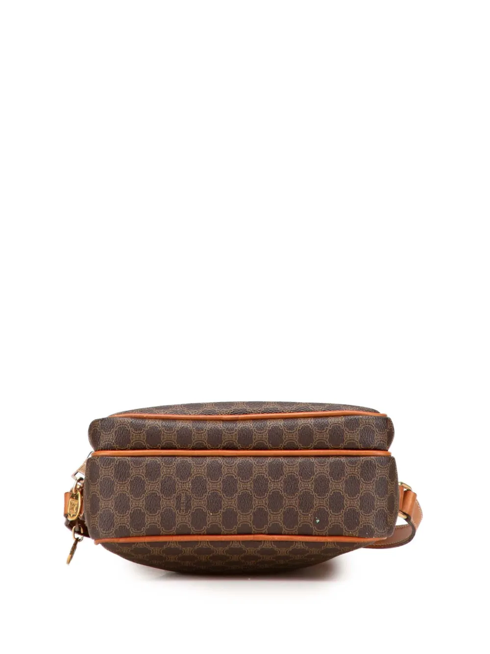 Pre-owned Celine 2005 Macadam Coated Canvas Crossbody Bag In Brown