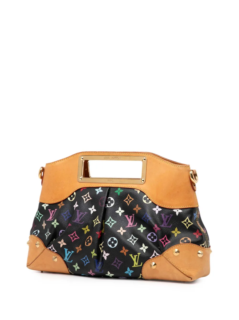 Pre-owned Louis Vuitton 2009 Monogram Multicolore Judy Mm Satchel In Black