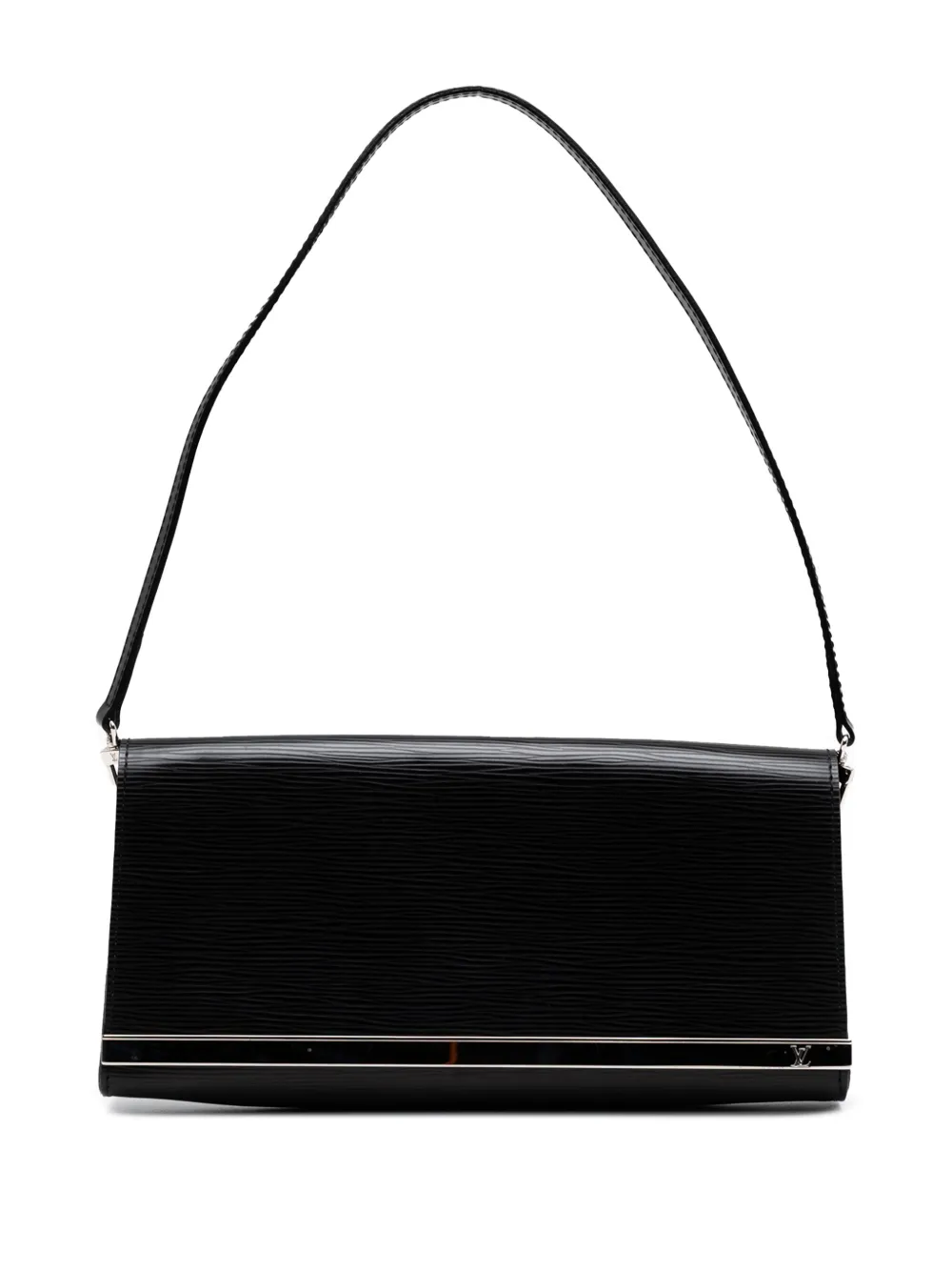 Pre-owned Louis Vuitton 2002 Epi Sevigne Clutch Shoulder Bag In Black