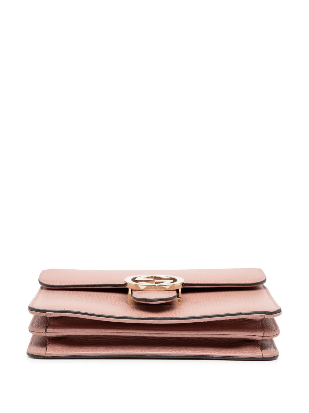 Pre-owned Gucci 2016-2025 Small Dollar Calfskin Interlocking G Crossbody Bag In Pink