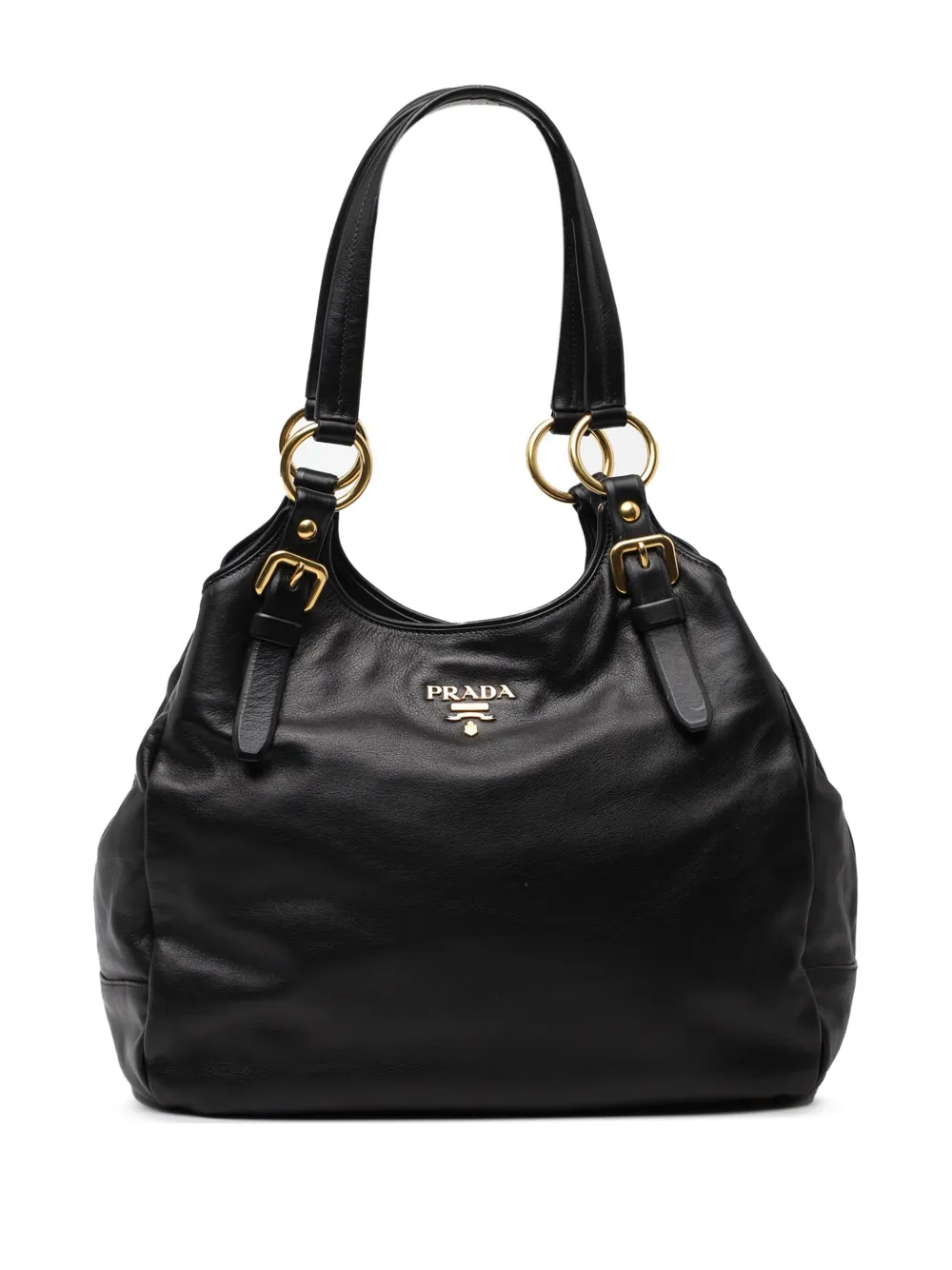 Pre-owned Prada 2000-2024 Soft Calf Tote Bag In Black
