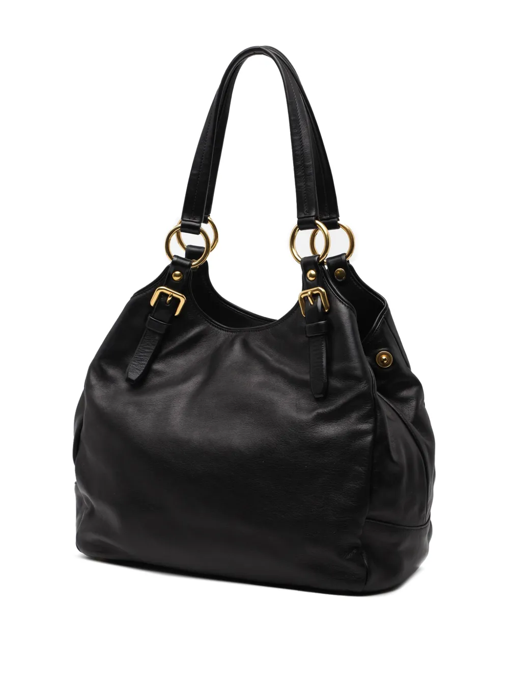 Pre-owned Prada 2000-2024 Soft Calf Tote Bag In Black