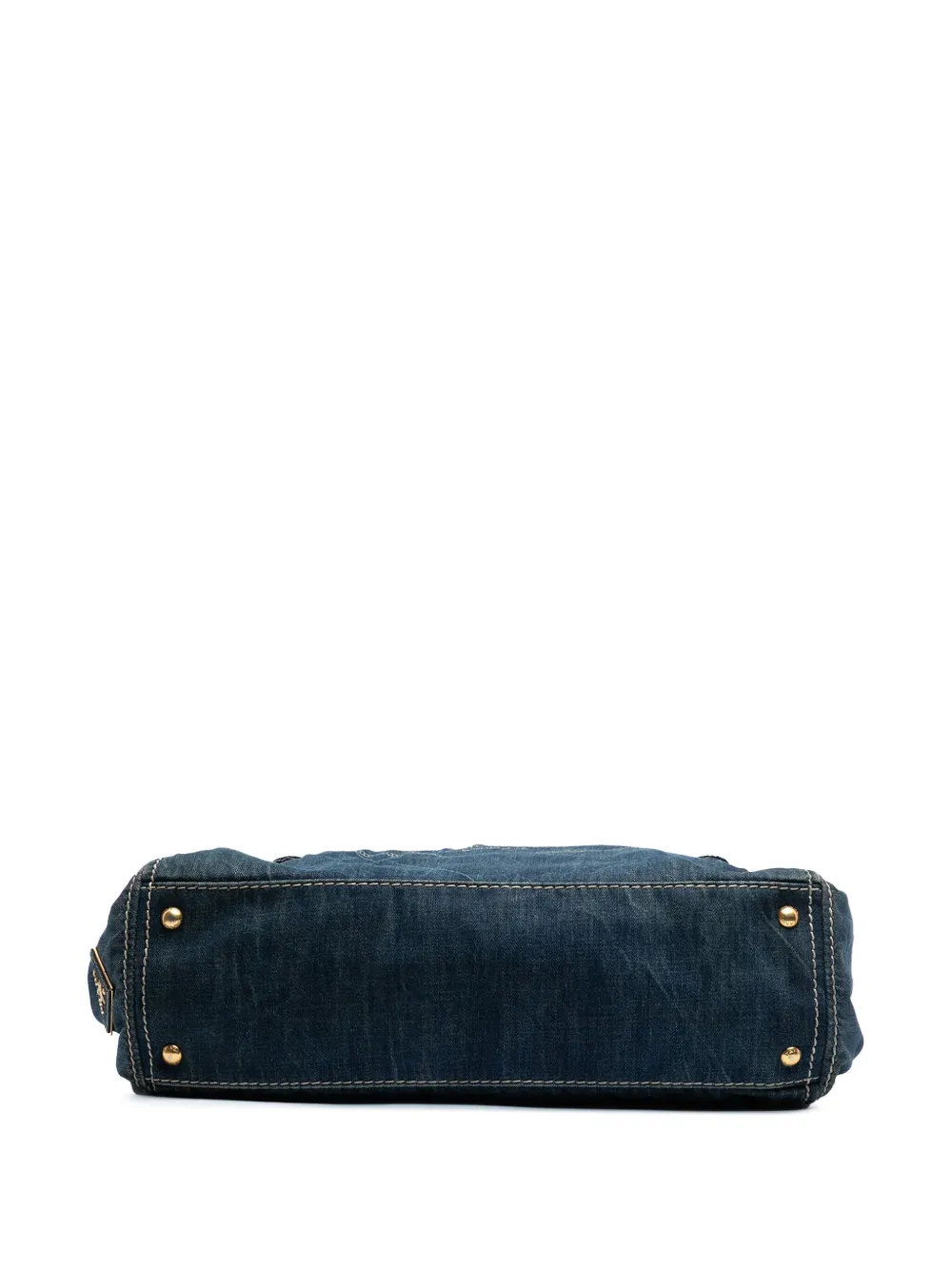 Pre-owned Prada 2013-2025 Denim Canapa Logo Satchel In Blue