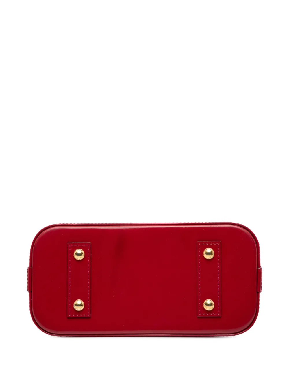 Pre-owned Louis Vuitton 2013 Monogram Vernis Alma Bb Satchel In Red