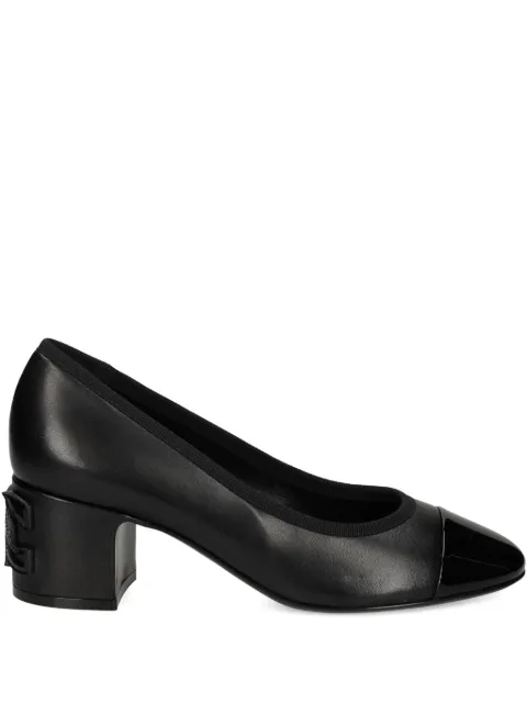 Casadei 55mm block-heel cap-toe pumps