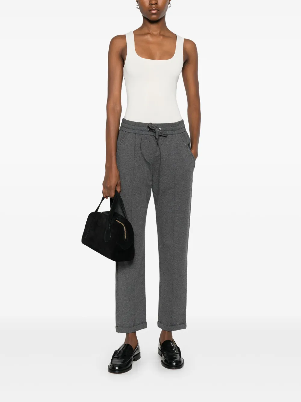 Brunello Cucinelli Broek met trekkoord - Grijs