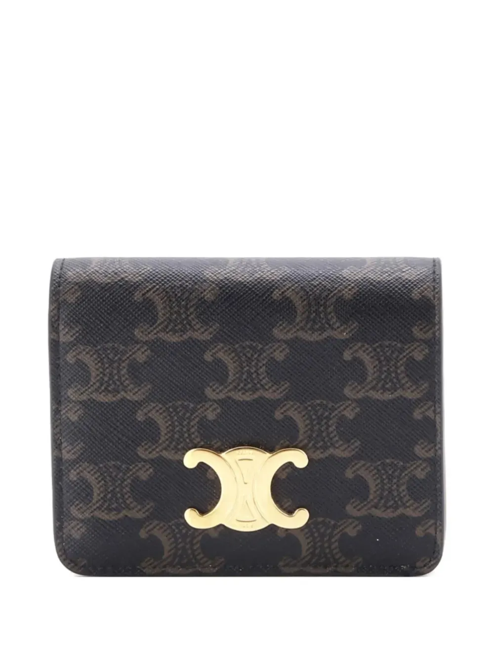 Celine Pre-Owned Triomphe Coated Canvas Compact Wallet | marrón | Image 1
