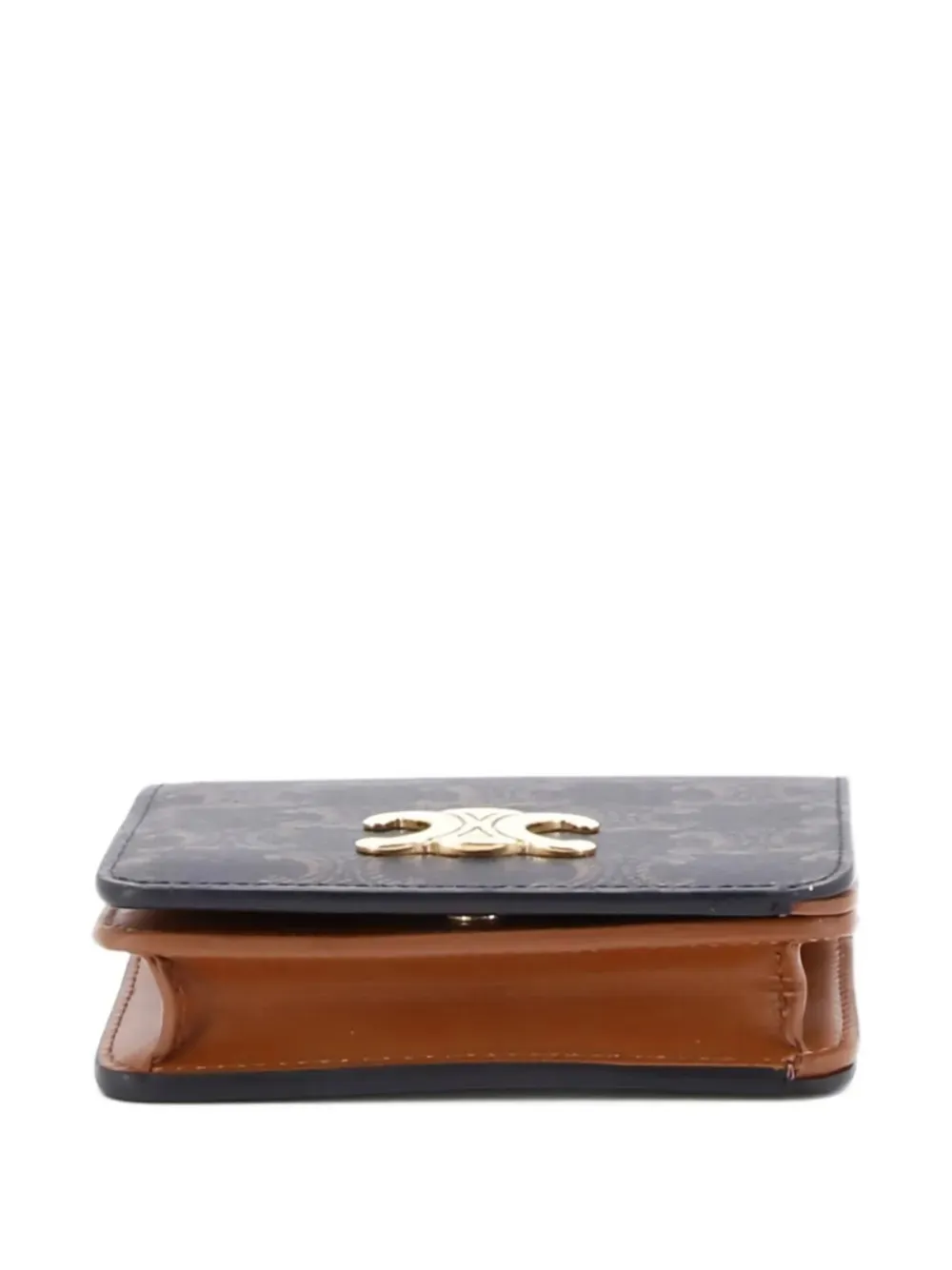 Pre-owned Celine Triomphe Compact Wallet Triomphe Coated Canvas Small Wallets In Brown