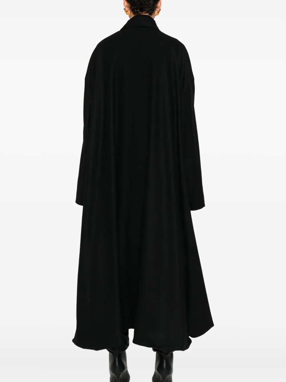 The Nina Studio Asymmetric Coat In Black
