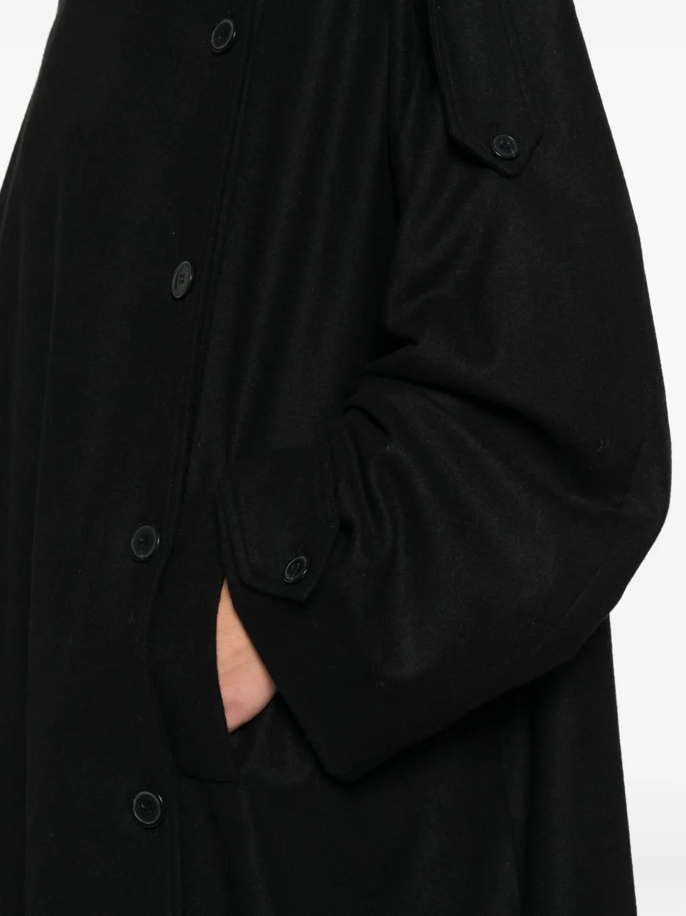 The Nina Studio Asymmetric Coat In Black