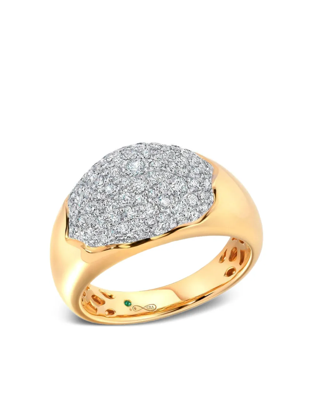 Graziela 18k Yellow Gold Bahia Diamond Ring In Brown