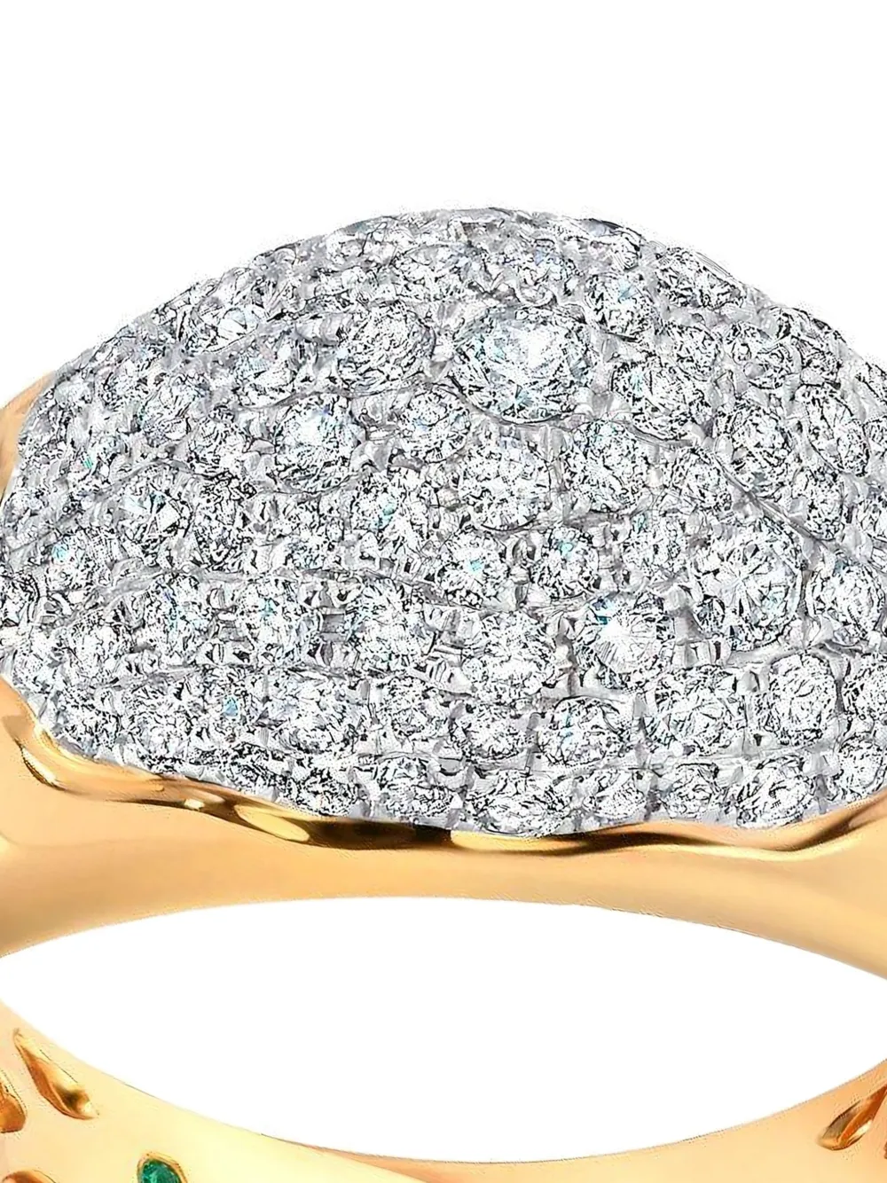 Graziela 18k Yellow Gold Bahia Diamond Ring In Brown