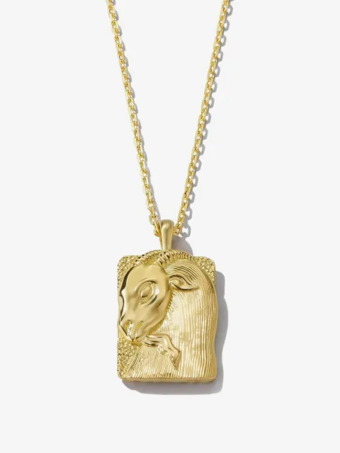 David Webb 18K yellow gold Capricorn Zodiac necklace