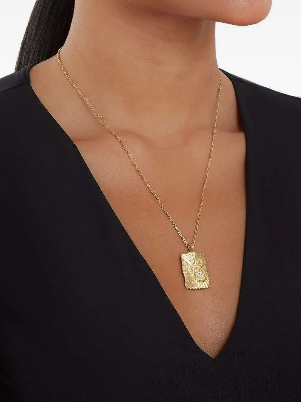 David Webb 18K yellow gold Capricorn Zodiac necklace | Image 2