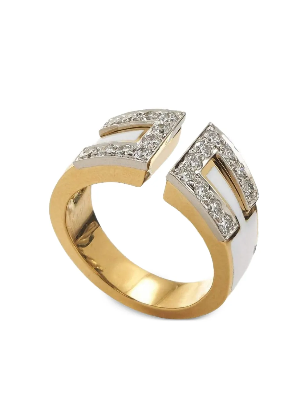 David Webb enamel gap diamond ring - Oro