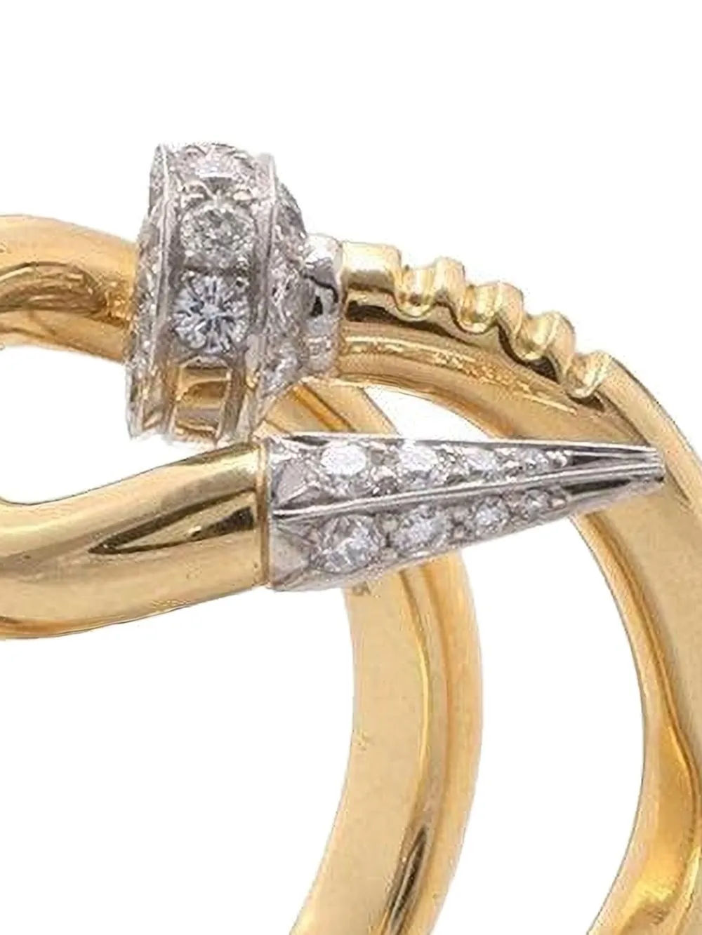 David Webb 18K yellow gold Bent Nail diamond ring | Image 2