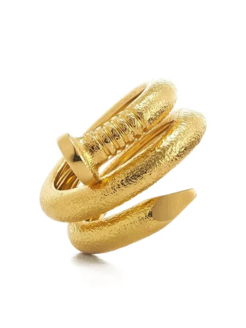 David Webb 18K yellow gold Hammered Nail ring