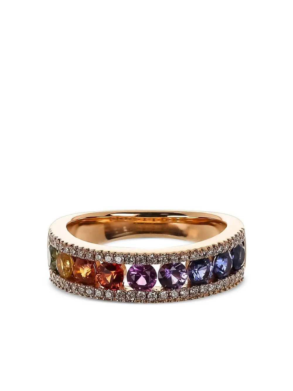 Lisa Nik 18K rose gold sapphire and diamond ring | Pink | Image 1