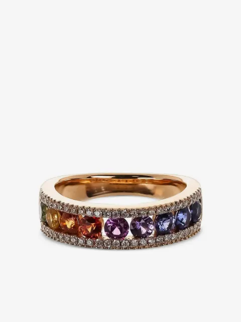 Lisa Nik 18K rose gold sapphire and diamond ring