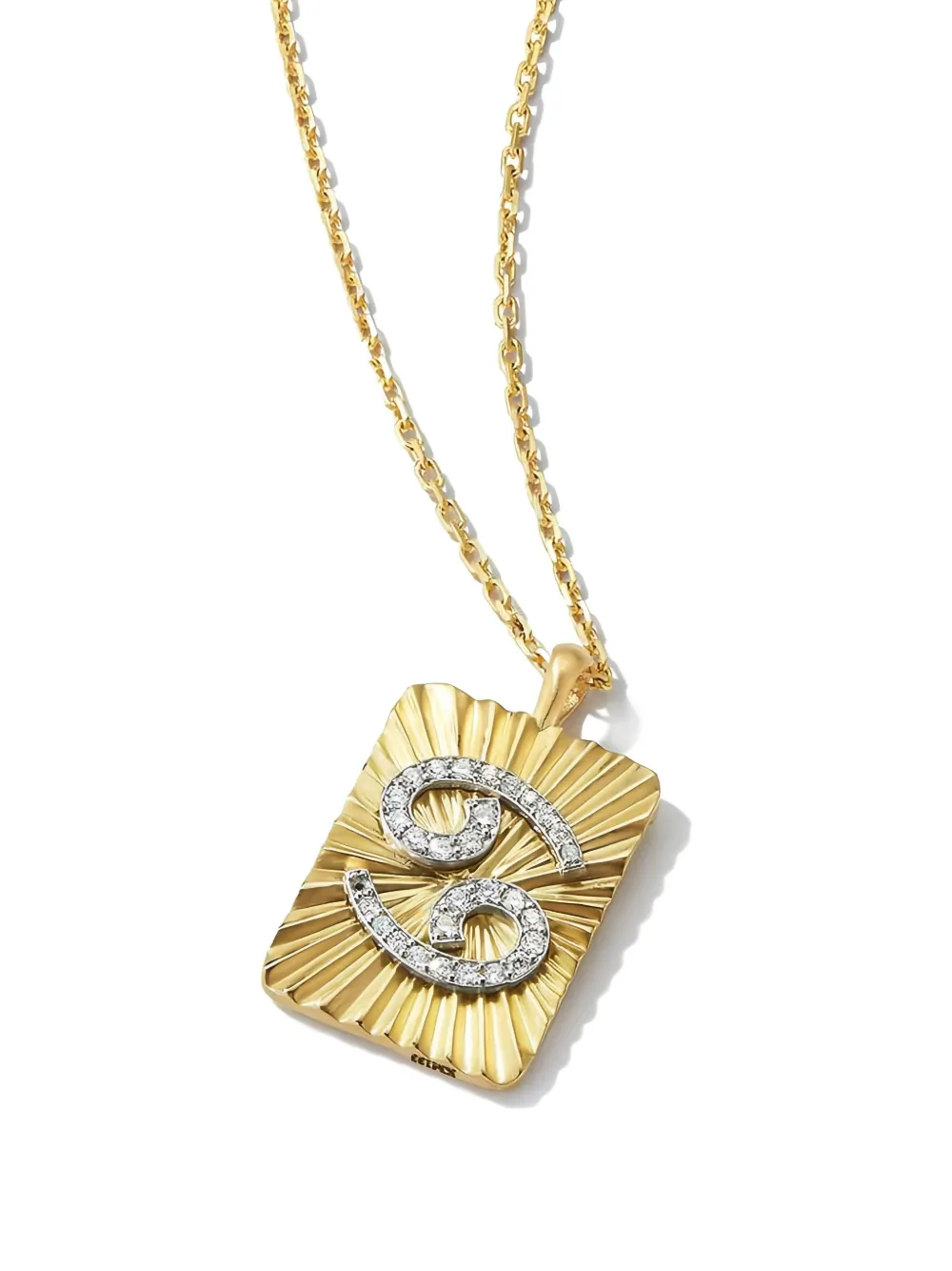 David Webb 18k Yellow Gold And Platinum Cancer-zodiac Diamond Necklace 