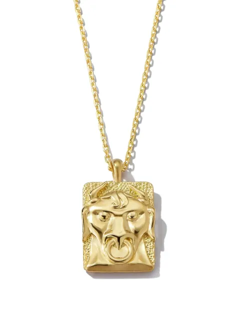 David Webb 18K yellow gold and platinum Taurus-zodiac diamond necklace