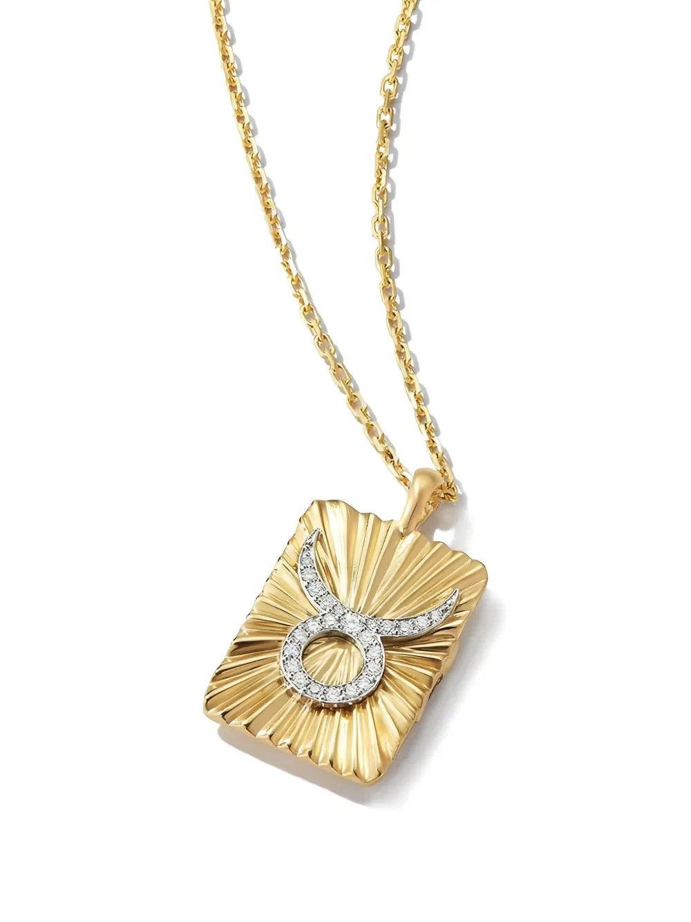  David Webb 18k Yellow Gold And Platinum Taurus-zodiac Diamond Necklace 