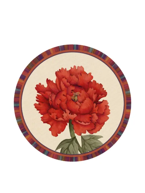 L'OCA NERA floral striped plate (39cm)
