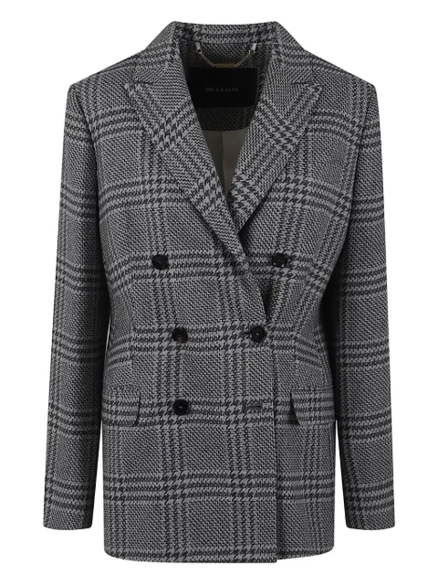 Kiton blazer con doble botonadura y motivo de cuadros