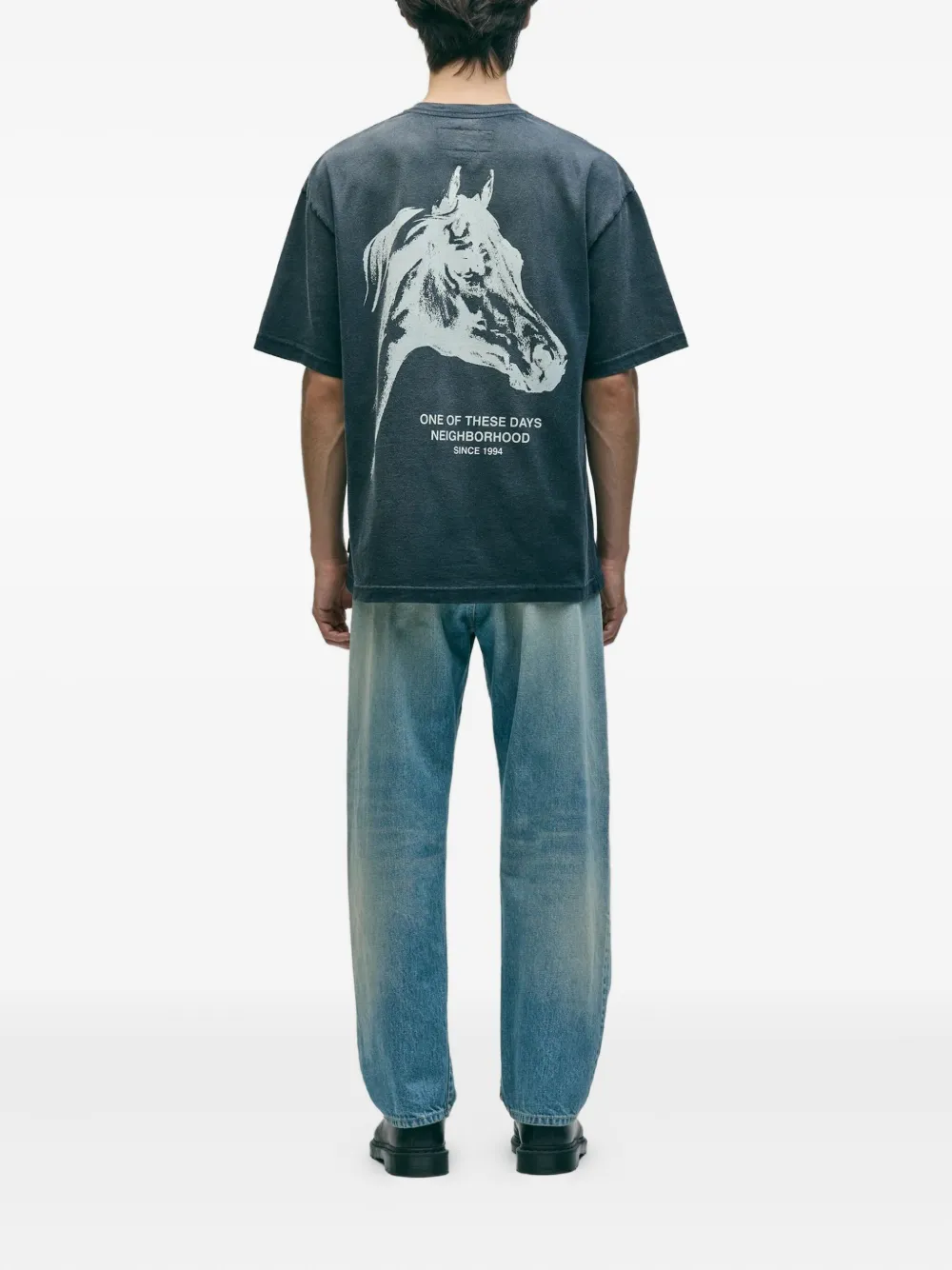Neighborhood X One Of These Days Printed Jeans In Blue