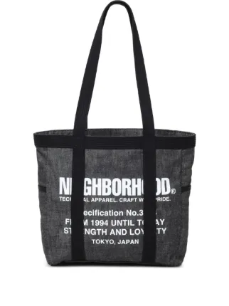 Neighborhood logo-print Denim Tote Bag | Grey | FARFETCH HK