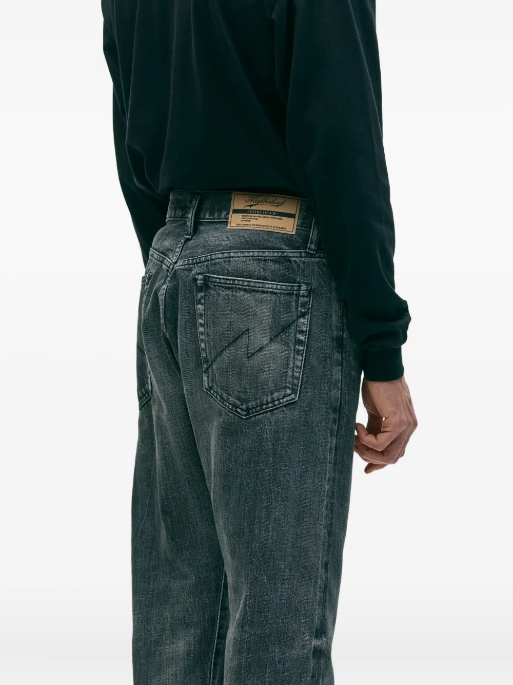 Neighborhood Washed-effect Five-pocket Jeans In Gray