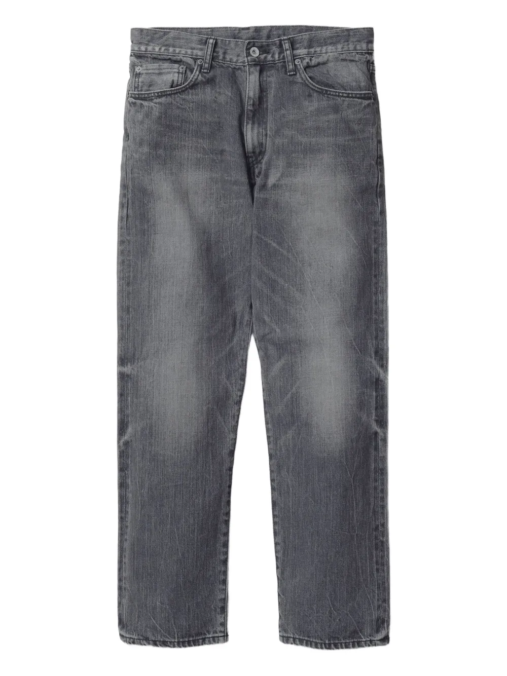 Neighborhood Washed-effect Five-pocket Jeans In Gray