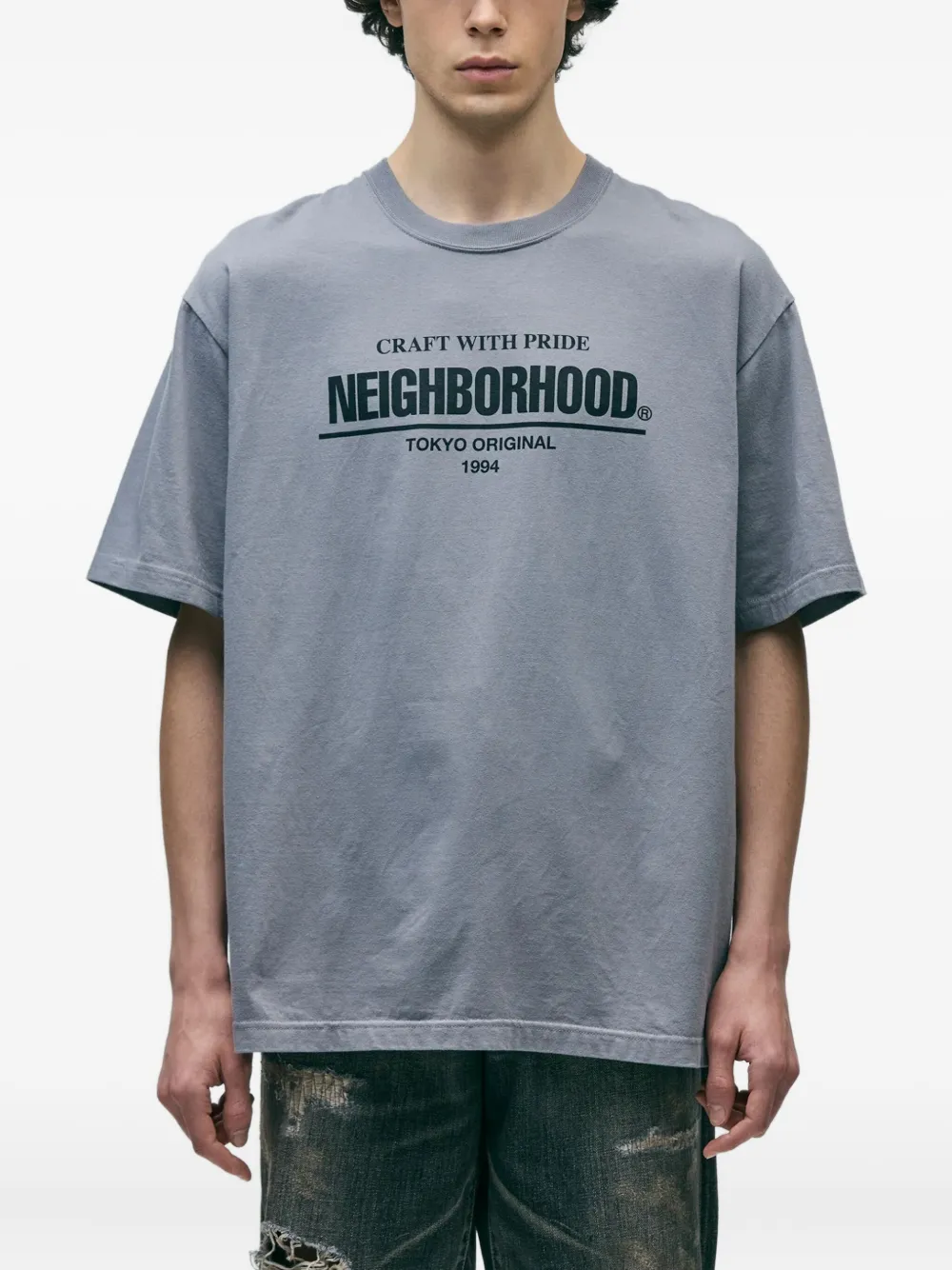 Neighborhood logo-print t-shirt - GRAY