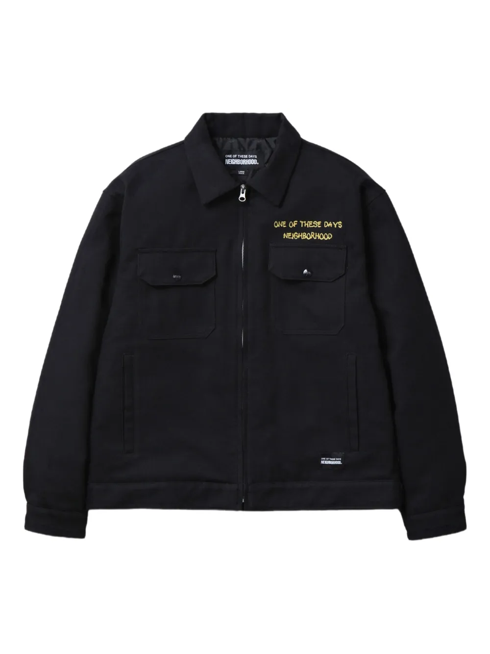 Neighborhood logo-detail zip-up jacket | Black | Image 1
