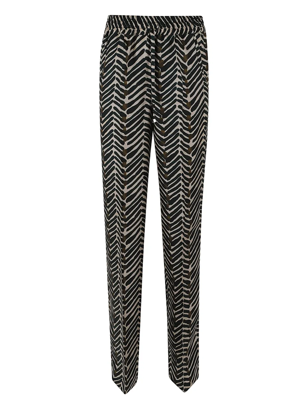 Kiton Abstract-pattern Trousers In Black