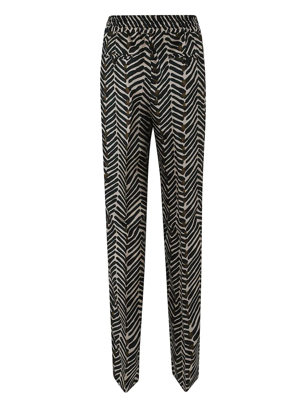 Kiton Abstract-pattern Trousers In Black