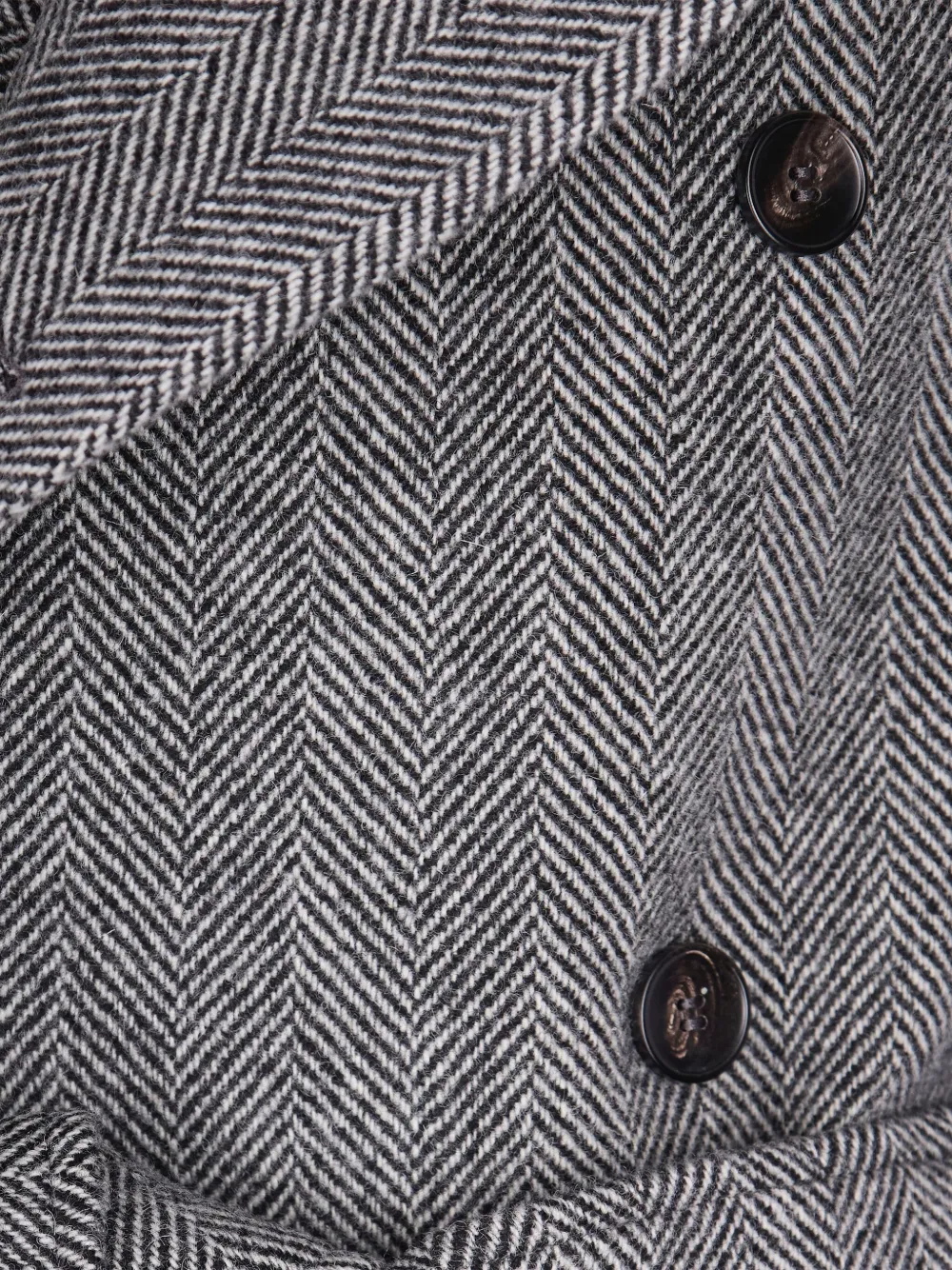 BRERAS MILANO Jas met visgraatpatroon en ceintuur Grijs