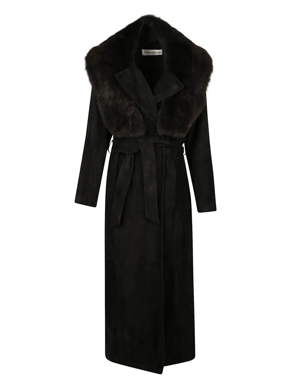 Nour Hammour Briona belted coat - Nero