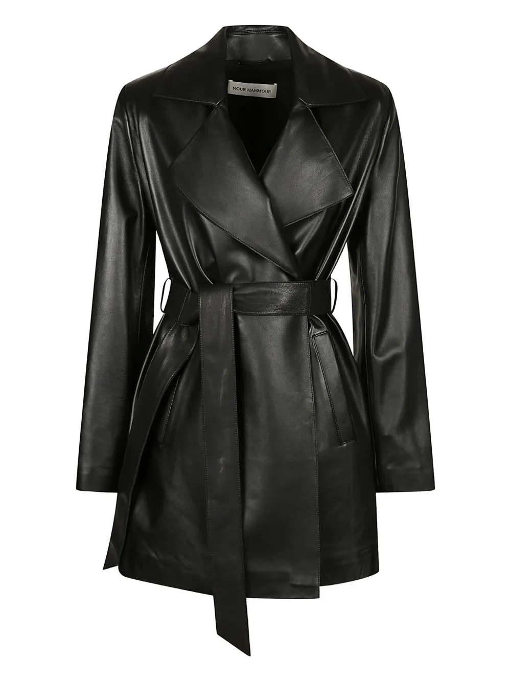 Nour Hammour Kerri belted jacket - Nero